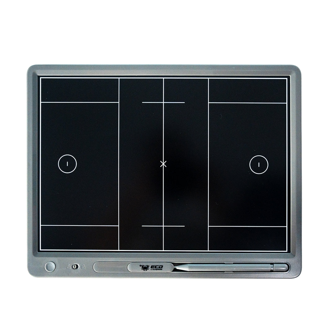 ECD Lacrosse men's lacrosse coaching board in grey, front view
