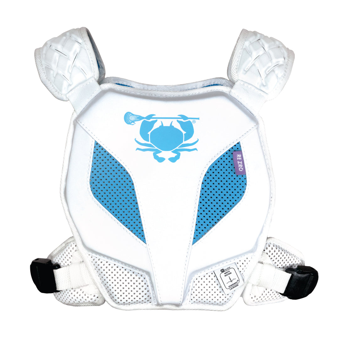 ECD Lacrosse Echo shoulder pads front view lightweight NOCSAE certified lacrosse protective gear