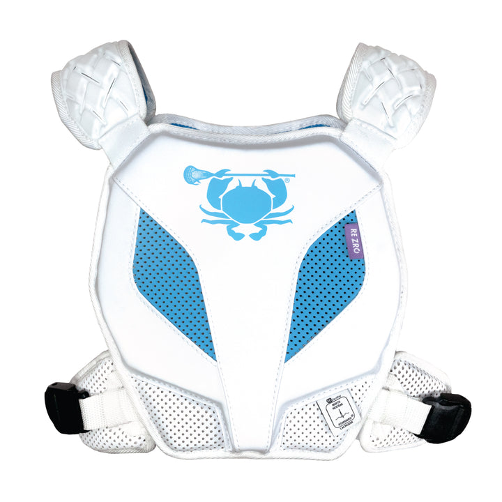 ECD Lacrosse Echo shoulder pads front view lightweight NOCSAE certified lacrosse protective gear