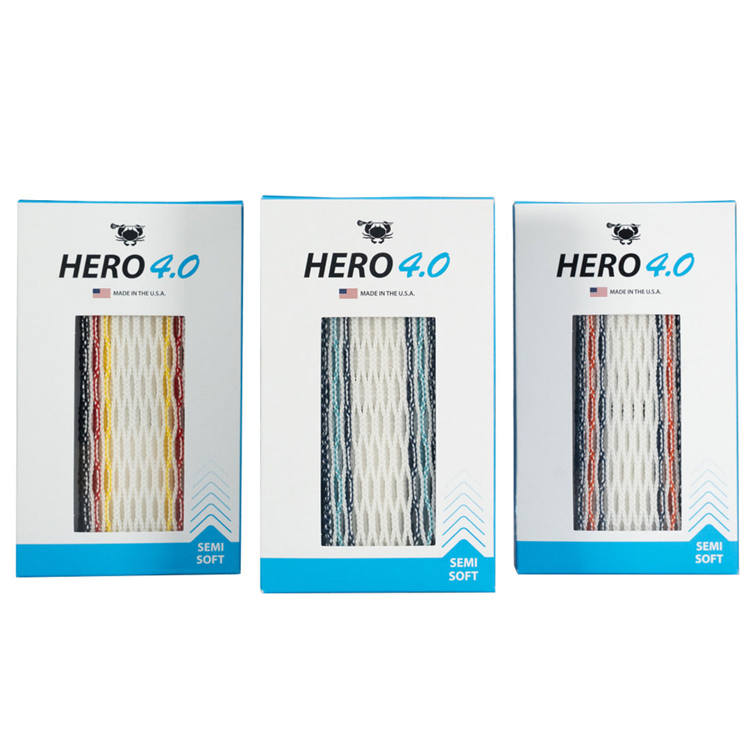 ECD Lacrosse Hero 4 semi soft in College Colors, front view