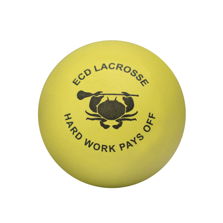 ECD Lacrosse Soft Practice lacrosse ball featuring a single ball in Hyper light yellow, front view 